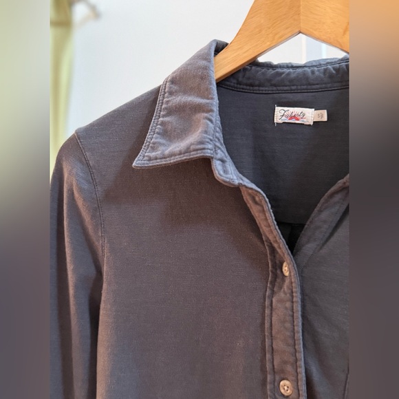 FAHERTY Sunwashed Knit Shirt Washed Black Size Small - Picture 6 of 10